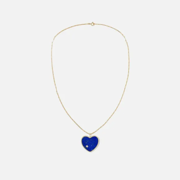 Pendentif Maxi Coeur Malachite Lapis Biface