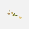 Pink & Green Flower Studs