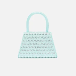 Satin Heart Rhinestone Micro Bow Bag