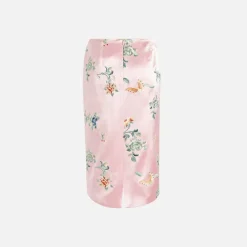 Silk Embroidered Pencil Skirt