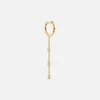 Single Huggie With Diamond Chain Drop 14K Gold