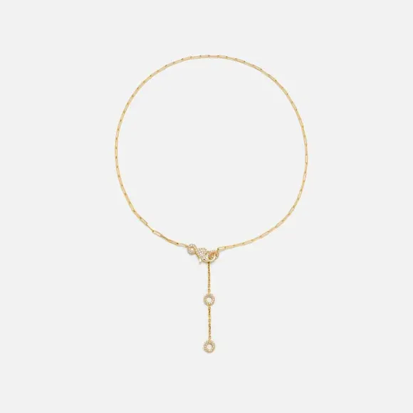 Solitaire Donut Necklace In 18K