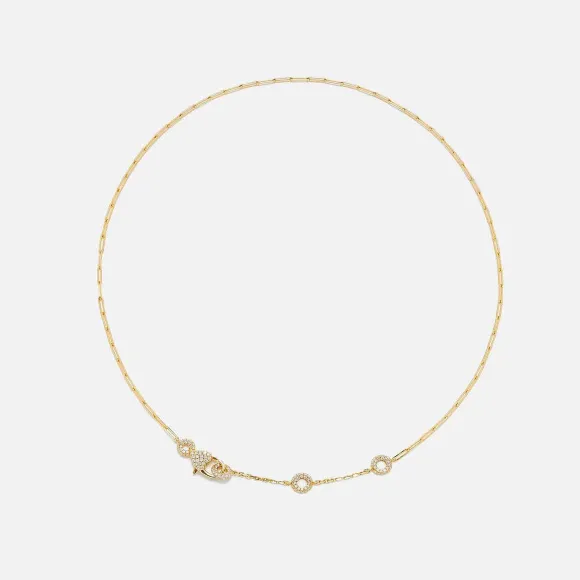 Solitaire Donut Necklace In 18K