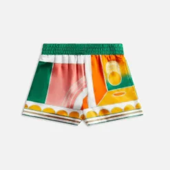 Summer Court Silk Shorts With Drawstrings