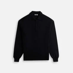 Super Fine Cashmere Silk Knit Skipper Polo