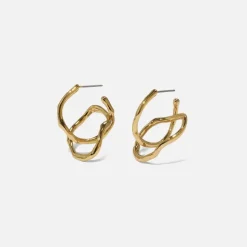 Twisted Interlock Hoop Earrings