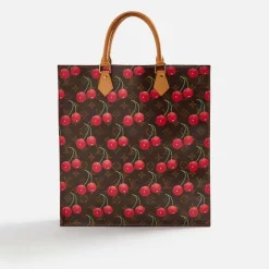 Wgaca Louis Vuitton Brown Murakami Cherry Sac Plat