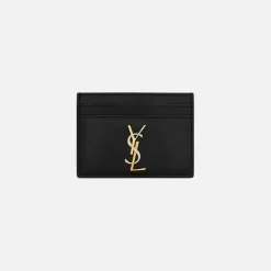 Ysl Pcc 172Y Tricolor Hardware Monogram Card Holder